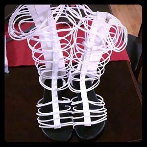 White gladiator sandals